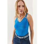 Olalook BLZ-19002253 Mavi Kadın Bluz