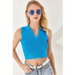 Olalook BLZ-19002281 Mavi Kadın Bluz