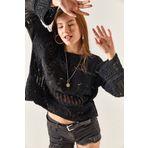 Olalook BLZ-19002336 Siyah Kadın Triko Bluz