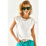Olalook BLZ-19002361 Ekru OKadın Bluz