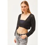 Olalook BLZ-19002507 Siyah Kadın Triko Bluz