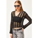 Olalook BLZ-19002508 Siyah Kadın Triko Bluz
