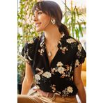 Olalook GML-19000613 Siyah Hardal Kadın Gömlek