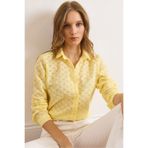 Olalook Kadın Açık Sarı Regular Fit Fisto Gömlek GML-19001332