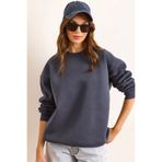 Olalook Kadın Füme Premium Omuzu Dikiş Detaylı Oversize Şardonlu Sweatshirt SWT-19000717