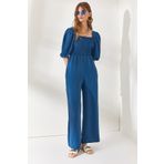 Olalook Kadın İndigo Üstü Gipeli Gizli Cepli Ayrobin Tulum TLM-19000143