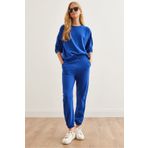 Olalook Kadın Saks Mavi Basic Eşofman Takımı ETKM-0000069
