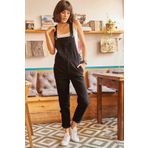 Olalook Kadın Siyah Denim Bahçıvan Salopet