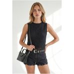 Olalook Kadın Siyah Sırt Damla Astarlı Dantel Bluz BLZ-19003422