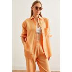 Olalook Kadın Somon Oversize Basic Müslin Gömlek GML-19001217