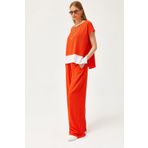 Olalook Kadın Turuncu Üst Bluz Alt Pantolon Takım TKM-19000273