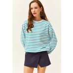 Olalook SWT-19000457 Turkuaz Kadın Sweatshirt