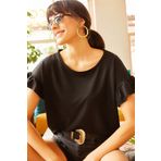 Olalook TSH-19000417 Siyah Kadın Tişört