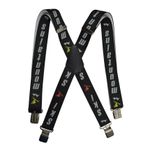 Olata-Olata Ayarlanabilir Kayak Salopeti Askı/Askısı (Siyah/Gri) - 3 cm (5-15 Yaş). X-Şekli