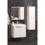 Olcay Aksesuar Duru 65 cm Beyaz Lavabo Dahil Asma Alt Üst Banyo Dolabı Takımı - DURUPLUS