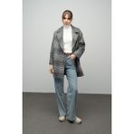 Olcay Ekose Desenli Kruvaze Oversize Kaban Siyah 3020 - S - M