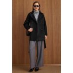 Olcay Kadın SİYAH 3149 Oversize Kısa Kaban Polyester Malzeme ile Günlük Kullanıma Uygun - 42 - Siyah