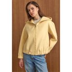 Olcay Kapüşonlu Beli Lastikli Oversize Kısa Kaban SARI 3162 - Sarı - 42