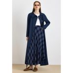 Olcay Reglan Kol Pelerin Detaylı Astarlı Pardesü İNDİGO 4309 - Indigo - 38