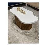 Olcayaksesuar Asimetrik Bulut Model 120X60 Cm Kalın Kenarlı Orta Sehpa Kahverengi Orta Sehpa