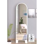 Olcayaksesuar Beyaz 120X43 Cm Ayaklı Tek Kubbeli Salon Antre Çocuk Odası Banyo Wc Yatak Odası Boy Aynası