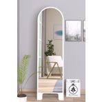 Olcayaksesuar Beyaz 120X43 Cm Ayaklı Tek Kubbeli Salon Antre Çocuk Odası Banyo Wc Yatak Odası Boy Aynası