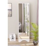 Olcayaksesuar Dikdörtgen Beyaz 120X43 Cm Ayaklı Salon Antre Çocuk Odası Banyo Wc Yatak Odası Boy Aynası