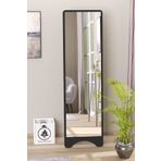 Olcayaksesuar Dikdörtgen Siyah 120X43 Cm Ayaklı Salon Antre Çocuk Odası Banyo Wc Yatak Odası Boy Aynası