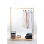Olcayaksesuar Konfeksiyon Elbise Askılık Tek Raflı 148X105 Cm Doğal Ahşap