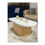 Olcayaksesuar Oval Model 120X60 Cm Doğal Ayak Kalın Kenarlı Orta Sehpa Ahşap Ayaklı