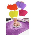 Ölçekli Silikon Hamur Matı 45*35 Cm & 3'lü Pasta Hamur Şekillendirici Dekoratör Seti