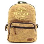 Old Cotton Cargo 5055 Rabel Pamuk Kumaş Salaş Vintage Sırt Okul Seyahat 15 inç Laptop Tablet Çantası (Açık Kahverengi)