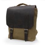 Old Cotton Cargo 7000 S Patroit Su Geçirmez Pamuk Kumaş Okul 15.6" inch Laptop MacBook Kitap Seyahat Günlük Kampüs Kamp Sırt Çantası (Kahverengi Deri)