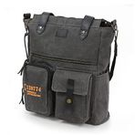 Old Cotton Cargo 7062 Kahve Suya Dayanıklı Kanvas Omuz, Postacı, Çapraz Askılı, El, Okul, Laptop Seyahat Çantası (Antrasit (Yazılı))