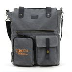 Old Cotton Cargo 7062 Kahve Suya Dayanıklı Kanvas Omuz, Postacı, Çapraz Askılı, El, Okul, Laptop Seyahat Çantası (Gri)