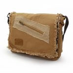 Old Cotton Cargo 7136 Vintage Günlük Omuz Postacı Kanvas Okul 14 inch Laptop Çantası (Camel)