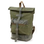 Old Cotton Cargo 7159 S GDS San Juan Hakiki Deri Su Geçirmez Seyahat Kamp Laptop Sırt Çantası (Haki)