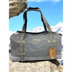 Old Cotton Cargo Kaliteli Astarlı Su Geçirmez Vintage Kanvas Deri Salaş Seyahat Çantası 50 cm x 27 cm - Gri