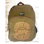 Old Cotton Cargo Old Cotton Kaliteli Siyah Vintage Salaş Baskılı Disayn Günlük Gezi Okul Sırt Çantası Revilla Bag 28X38CM - Camel