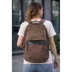 Old Cotton Cargo Sırt Çantası Kanvas Kumaş Unisex Günlük Okul Seyahat Laptop Çantası Kahverengi
