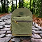 Old Cotton Cargo Vintage Su Geçirmez Kanvas Laptop Bölmeli Gezi Okul Seyahat Büyük Sırt Çantası 17,3 Inc Humb 33 cm x 45 cm - Haki