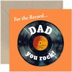 Old English Company Co. Doğum Günü Kartları - Kayıt İçin - Vintage Vinil Müzik Tasarımı Doğum Günü Kartı - Baba Doğum Günü Kartı - Onun için Hediye - You Rock Doğum Günü Kartı | İçi Boş