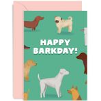 Old English Company Co. Komik Doğum Günü Kartı - Köpek Severler için Sevimli Köpek 'Barkday' Doğum Günü Kartı - Anne, Baba, Kız, Oğul, Kız Kardeş, Erkek Kardeş, Arkadaş için | İçi Boş Zarflı