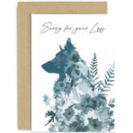 Old English Company Co. Sorry for Your Loss Sympathy Dog Animal card - German Sheperd Dog Friend Pet Condolences Card - So Sorry Tebrik Kartı - Thinking of You Gifts – Sorry Dog Bereavement Cards