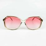 Old Space Vintage Vintage Güneş Gözlüğü – 70’ler Retro Kahverengi Kemik Çerçeve & Pembe Degrade Camlı Gözlük OSV720