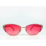 Old Space Vintage Vintage Güneş Gözlüğü – 80’ler Retro – Gold Metal Çerçeve, Pembe Degrade Cam