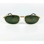 Old Space Vintage Vintage Güneş Gözlüğü – 90’lar Retro – Gold Metal Çerçeve, Füme Yeşil Cam - Füme - Koyu Yeşil