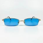 Old Space Vintage Vintage Güneş Gözlüğü – 90’lar Retro – Gold Metal Çerçeve, Mavi Cam