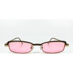 Old Space Vintage Vintage Güneş Gözlüğü – 90’lar Retro – Gold Metal Çerçeve, Pembe Cam