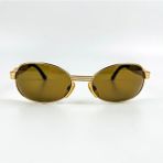 Old Space Vintage Vintage Güneş Gözlüğü – 90’lar Retro Gözlük – Gold Metal Çerçeve, Kahverengi Cam